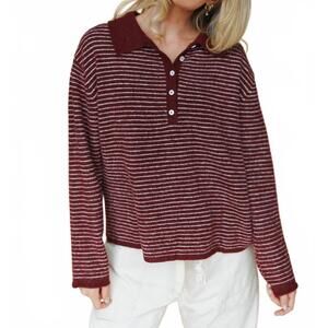 NEW THINGS BETWEEN valerie polo sweater in burgundy